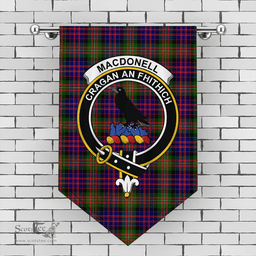 Scottish MacDonnell of Glengarry Modern Clan Tartan Gonfalon - Crest Classic Scottish Plaid Tartan Plaid