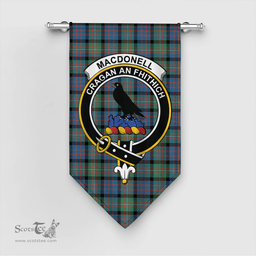 Scottish MacDonnell of Glengarry Ancient Clan Tartan Gonfalon - Crest Classic Scottish Plaid Tartan Plaid