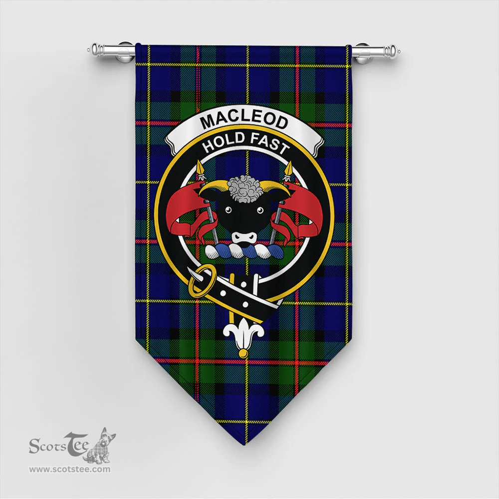 Scottish MacLeod of Harris Modern Clan Tartan Gonfalon - Crest Classic Scottish Plaid Tartan Plaid