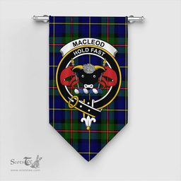 Scottish MacLeod of Harris Modern Clan Tartan Gonfalon - Crest Classic Scottish Plaid Tartan Plaid