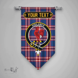Scottish Laing of Archiestown (Lang of Archiestown) Modern Clan Tartan Gonfalon - Crest Personalize Scottish Plaid Tartan Plaid