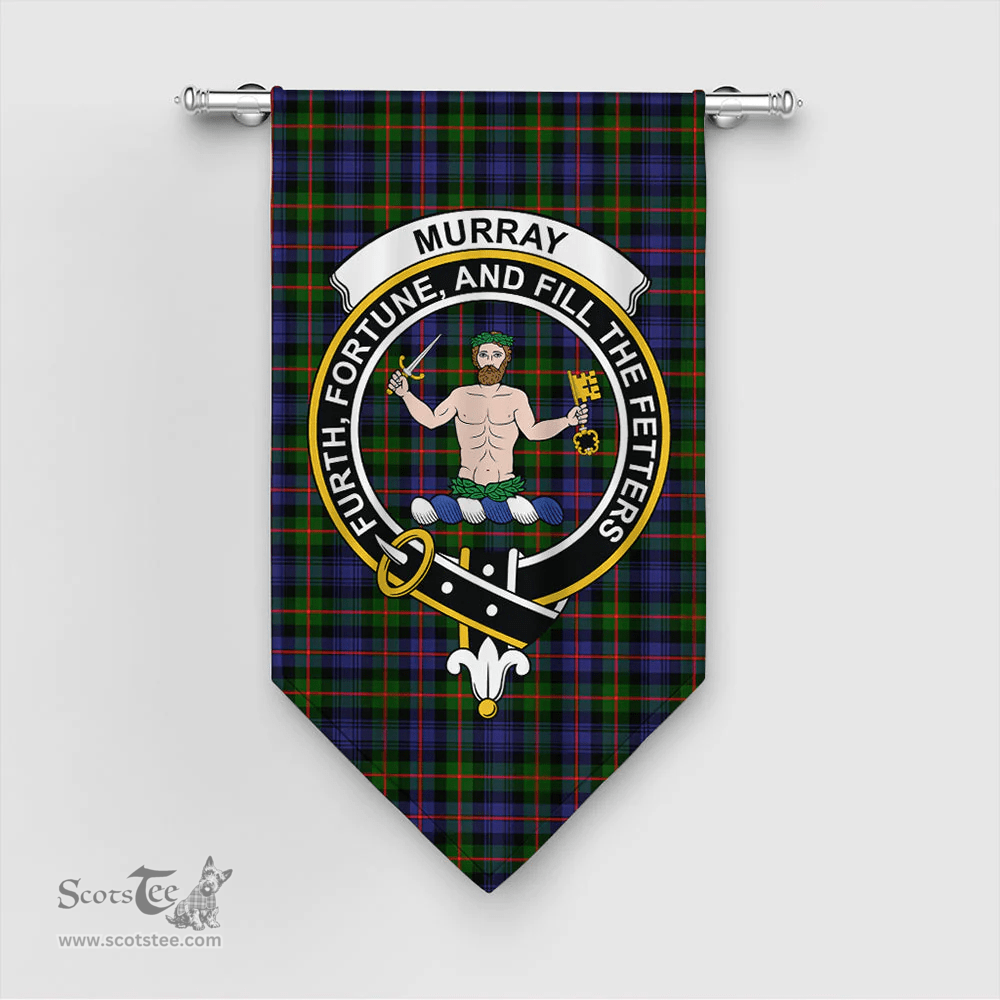 Scottish Murray of Atholl Modern Clan Tartan Gonfalon - Crest Classic Scottish Plaid Tartan Plaid