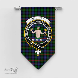 Scottish Murray of Atholl Modern Clan Tartan Gonfalon - Crest Classic Scottish Plaid Tartan Plaid
