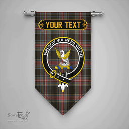 Scottish Stewart Black Weathered Clan Tartan Gonfalon - Crest Personalize Scottish Plaid Tartan Plaid