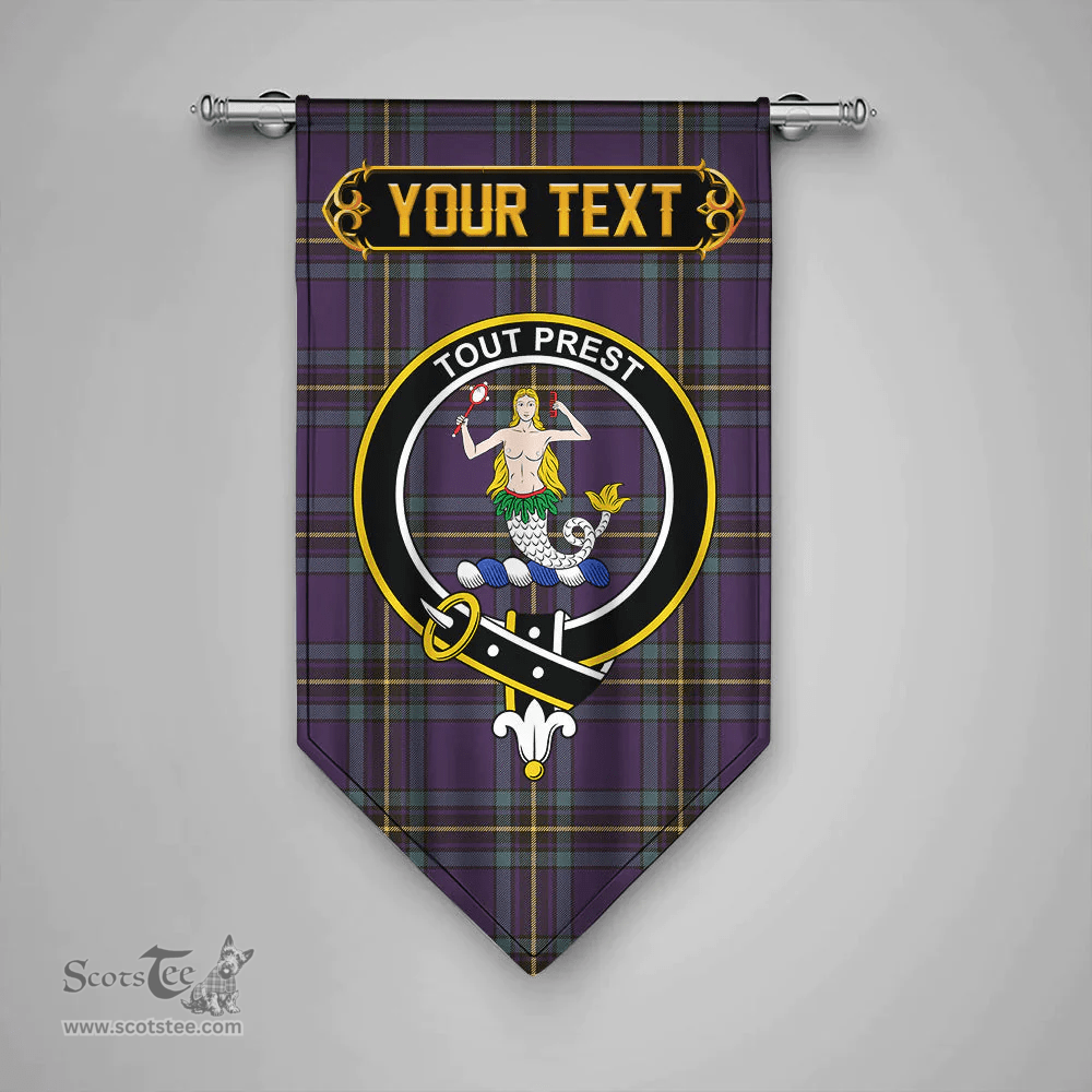 Scottish Murray of Elibank Weathered Clan Tartan Gonfalon - Crest Personalize Scottish Plaid Tartan Plaid