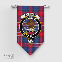 Scottish Graham of Menteith Red Clan Tartan Gonfalon - Crest Classic Scottish Plaid Tartan Plaid