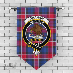 Scottish Graham of Menteith Red Clan Tartan Gonfalon - Crest Classic Scottish Plaid Tartan Plaid