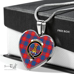 Scottish Galloway Red Clan Tartan Heart Necklace - Crest Classic  Scottish Plaid Tartan Plaid