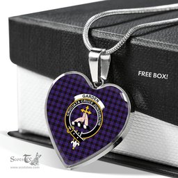 Scottish Garden Clan Tartan Heart Necklace - Crest Classic  Scottish Plaid Tartan Plaid