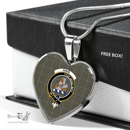 Scottish Haig Check Clan Tartan Heart Necklace - Crest Classic  Scottish Plaid Tartan Plaid