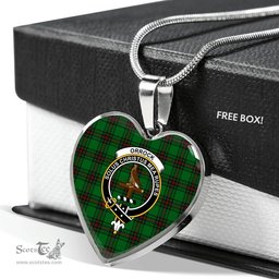 Scottish Orrock (Fife) Clan Tartan Heart Necklace - Crest Classic  Scottish Plaid Tartan Plaid