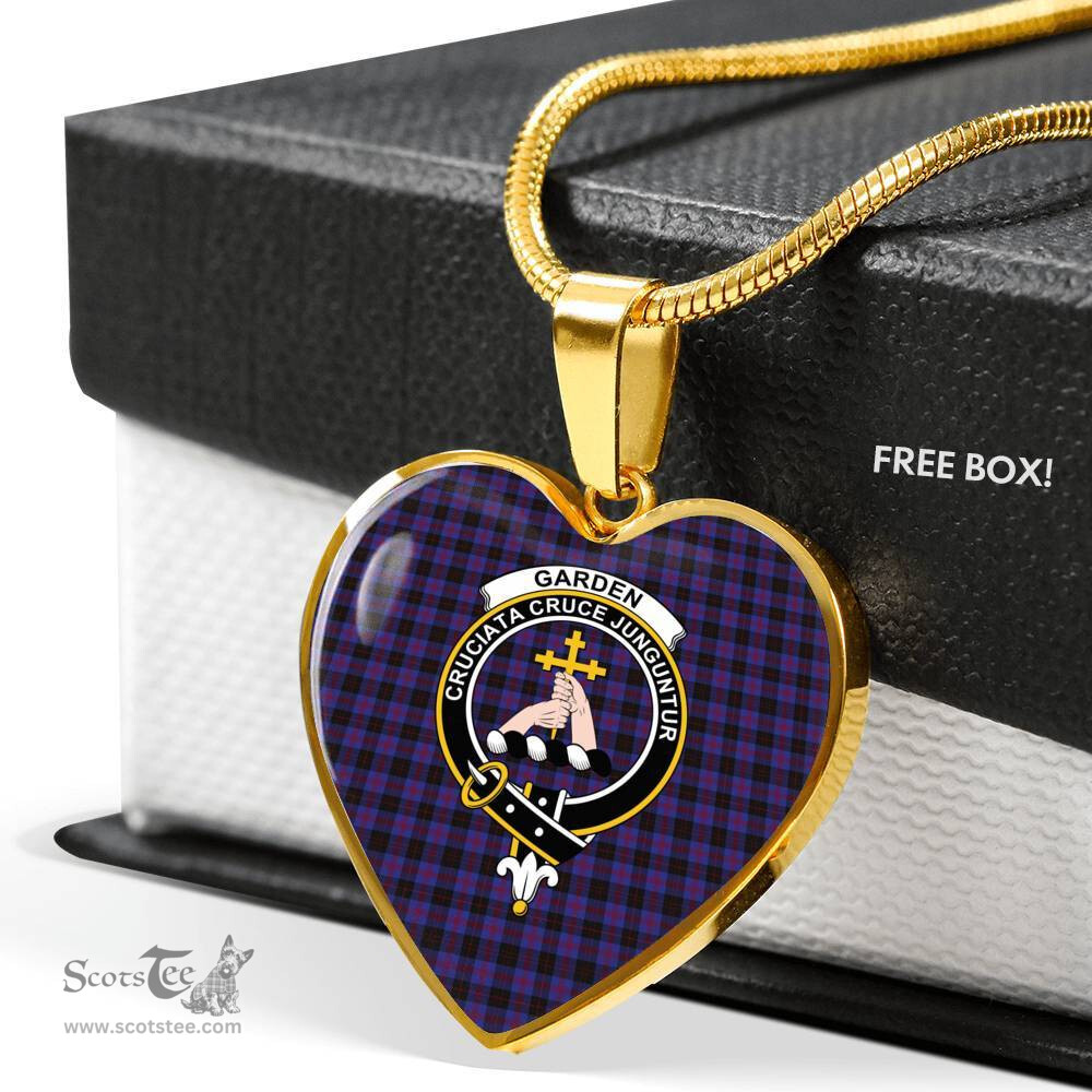Scottish Garden Clan Tartan Heart Necklace - Crest Classic  Scottish Plaid Tartan Plaid