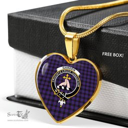 Scottish Garden Clan Tartan Heart Necklace - Crest Classic  Scottish Plaid Tartan Plaid