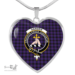 Scottish Garden Clan Tartan Heart Necklace - Crest Classic  Scottish Plaid Tartan Plaid