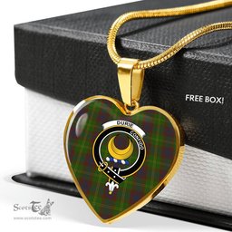 Scottish Durie Clan Tartan Heart Necklace - Crest Classic  Scottish Plaid Tartan Plaid