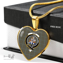 Scottish Haig Check Clan Tartan Heart Necklace - Crest Classic  Scottish Plaid Tartan Plaid