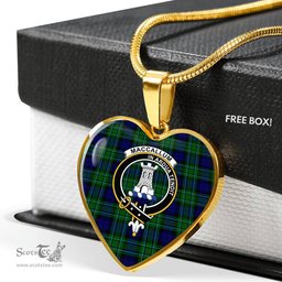 Scottish MacCallum Clan Tartan Heart Necklace - Crest Classic  Scottish Plaid Tartan Plaid