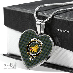 Scottish Campbell Clan Tartan Heart Necklace - Crest Classic  Scottish Plaid Tartan Plaid