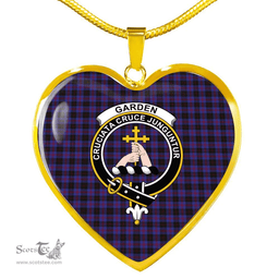Scottish Garden Clan Tartan Heart Necklace - Crest Classic  Scottish Plaid Tartan Plaid