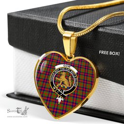 Scottish Gow (or McGouan) Clan Tartan Heart Necklace - Crest Classic  Scottish Plaid Tartan Plaid