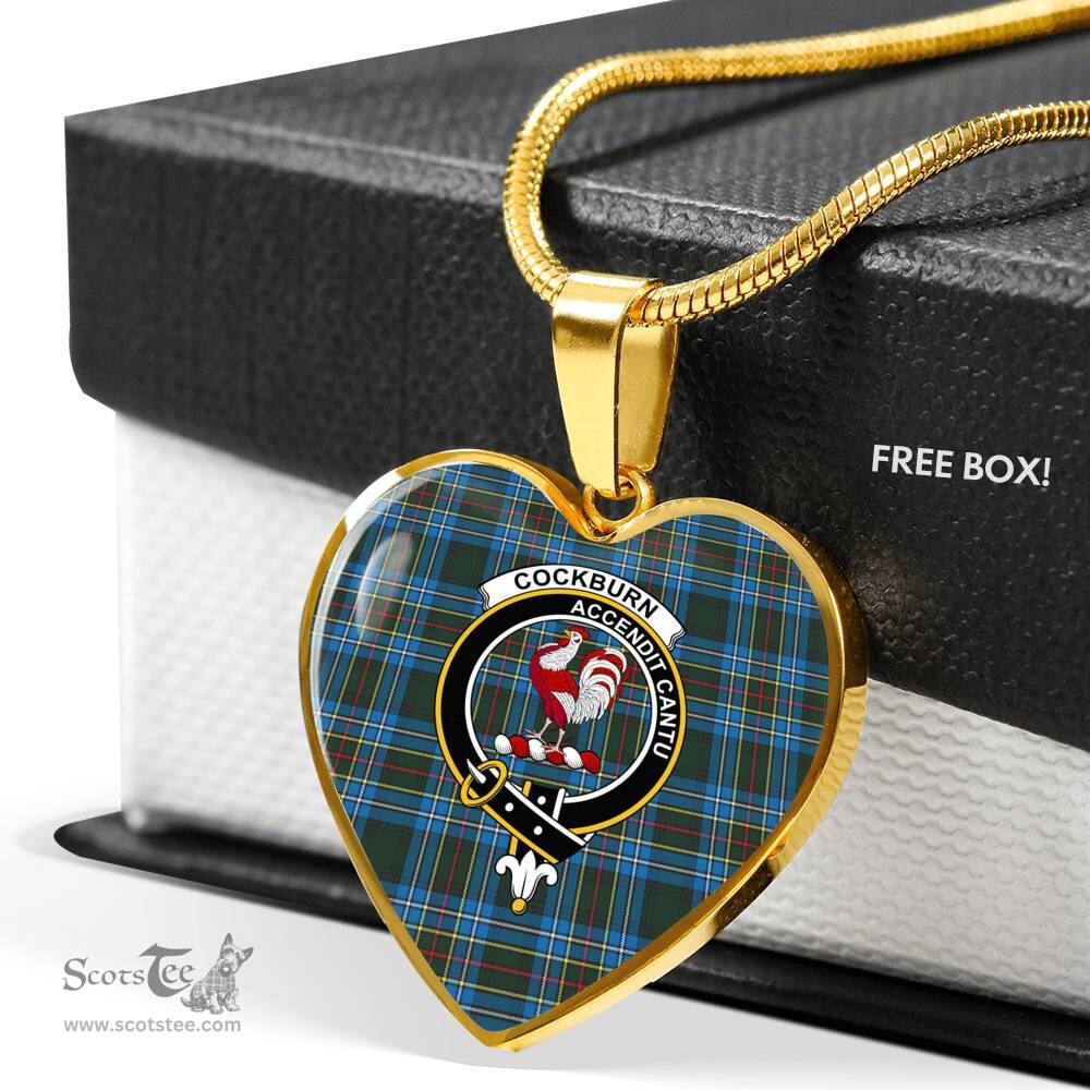 Scottish Cockburn Clan Tartan Heart Necklace - Crest Classic  Scottish Plaid Tartan Plaid