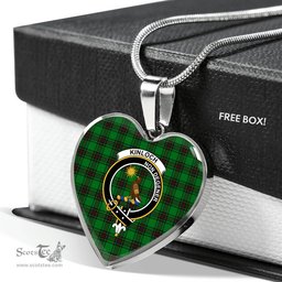 Scottish Kinloch Clan Tartan Heart Necklace - Crest Classic  Scottish Plaid Tartan Plaid