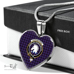 Scottish Horsburgh Clan Tartan Heart Necklace - Crest Classic  Scottish Plaid Tartan Plaid