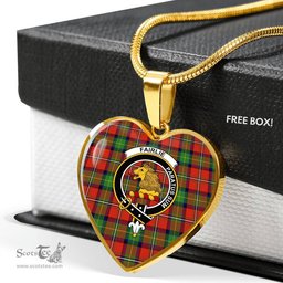 Scottish fairlie Clan Tartan Heart Necklace - Crest Classic  Scottish Plaid Tartan Plaid