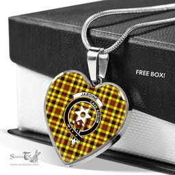 Scottish Jardine Clan Tartan Heart Necklace - Crest Classic  Scottish Plaid Tartan Plaid