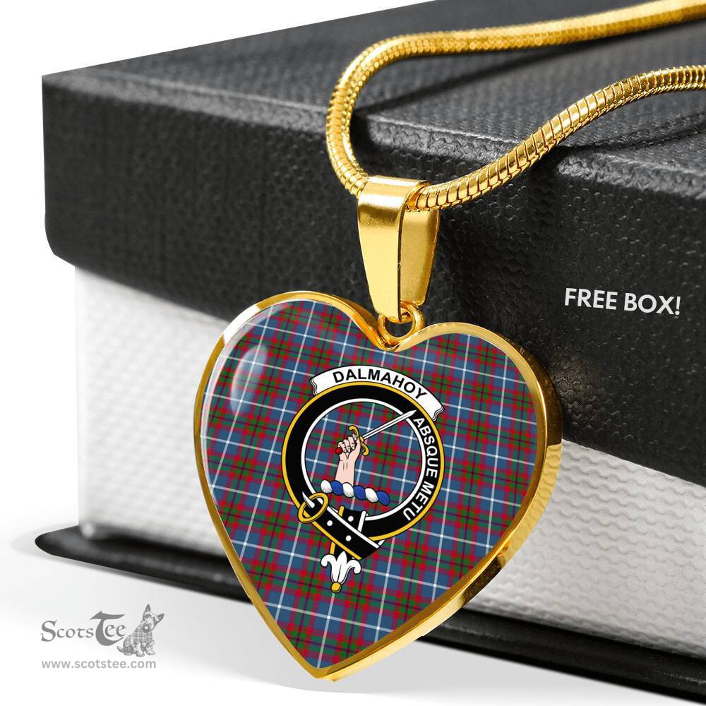 Scottish Dalmahoy Clan Tartan Heart Necklace - Crest Classic  Scottish Plaid Tartan Plaid