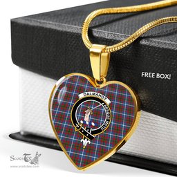 Scottish Dalmahoy Clan Tartan Heart Necklace - Crest Classic  Scottish Plaid Tartan Plaid