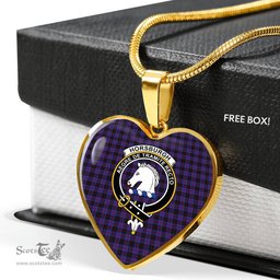 Scottish Horsburgh Clan Tartan Heart Necklace - Crest Classic  Scottish Plaid Tartan Plaid