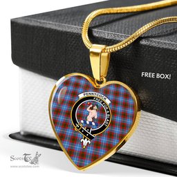 Scottish Pennycook (Edingburg) Clan Tartan Heart Necklace - Crest Classic  Scottish Plaid Tartan Plaid