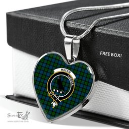 Scottish MacKie Clan Tartan Heart Necklace - Crest Classic  Scottish Plaid Tartan Plaid