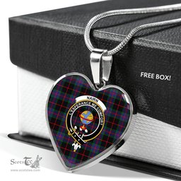 Scottish Nairn Clan Tartan Heart Necklace - Crest Classic  Scottish Plaid Tartan Plaid