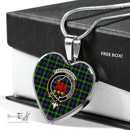 Scottish Farquharson Clan Tartan Heart Necklace - Crest Classic  Scottish Plaid Tartan Plaid