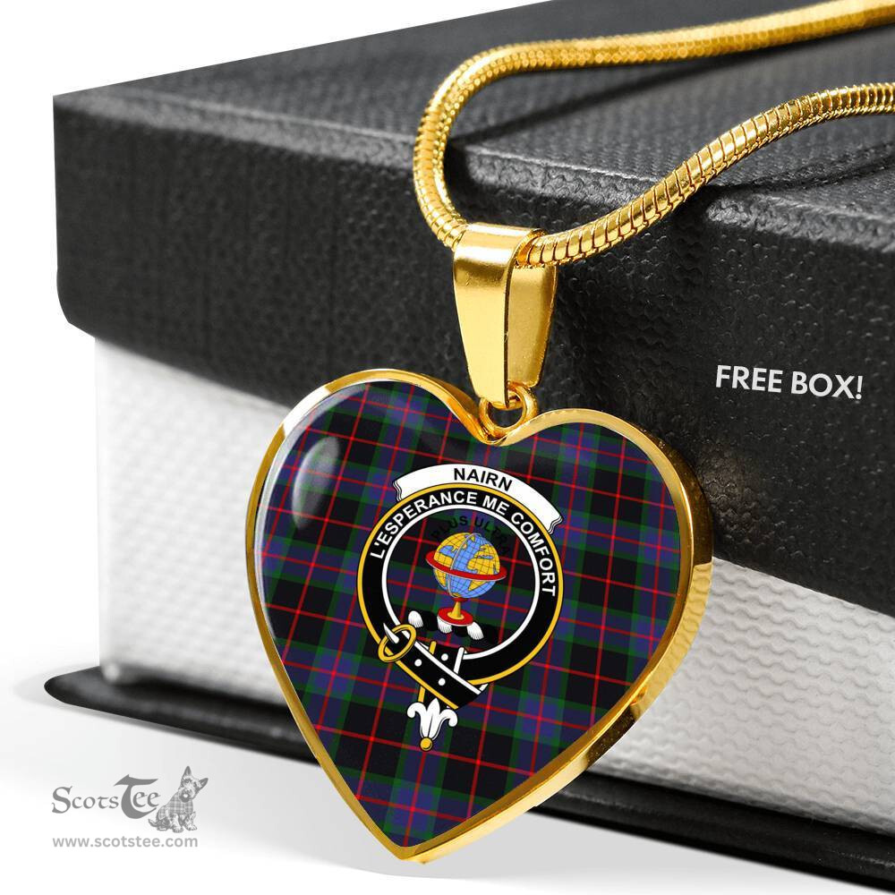 Scottish Nairn Clan Tartan Heart Necklace - Crest Classic  Scottish Plaid Tartan Plaid