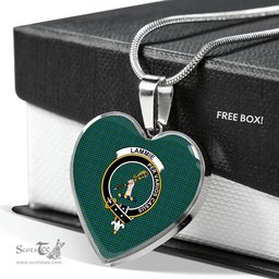 Scottish Lammie Clan Tartan Heart Necklace - Crest Classic  Scottish Plaid Tartan Plaid