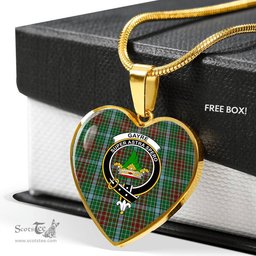 Scottish Gayre Clan Tartan Heart Necklace - Crest Classic  Scottish Plaid Tartan Plaid