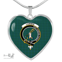 Scottish Lammie Clan Tartan Heart Necklace - Crest Classic  Scottish Plaid Tartan Plaid