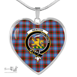 Scottish Newton (Edingburg) Clan Tartan Heart Necklace - Crest Classic  Scottish Plaid Tartan Plaid