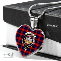 Scottish MacLachlan Clan Tartan Heart Necklace - Crest Classic  Scottish Plaid Tartan Plaid