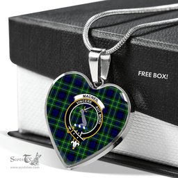 Scottish MacNeil (of Colonsay) Clan Tartan Heart Necklace - Crest Classic  Scottish Plaid Tartan Plaid