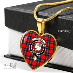 Scottish Ruthven Modern Clan Tartan Heart Necklace - Crest Classic s Scottish Plaid Tartan Plaid