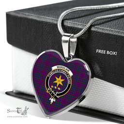 Scottish Wardlaw Clan Tartan Heart Necklace - Crest Classic  Scottish Plaid Tartan Plaid