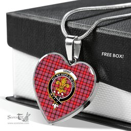 Scottish Udny Clan Tartan Heart Necklace - Crest Classic  Scottish Plaid Tartan Plaid