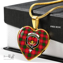Scottish Rattray Clan Tartan Heart Necklace - Crest Classic  Scottish Plaid Tartan Plaid