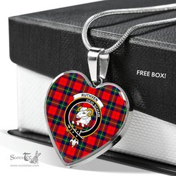 Scottish Ruthven Modern Clan Tartan Heart Necklace - Crest Classic s Scottish Plaid Tartan Plaid