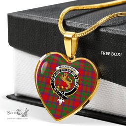 Scottish MacKintosh Clan Tartan Heart Necklace - Crest Classic  Scottish Plaid Tartan Plaid