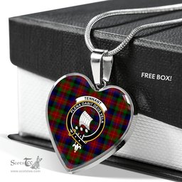 Scottish Tennant Clan Tartan Heart Necklace - Crest Classic  Scottish Plaid Tartan Plaid